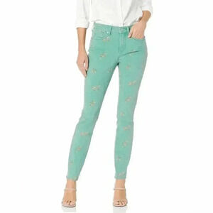 NYDJ AMI WOMENS MID-RISE FLORAL SKINNY JEANS LIKE NEW